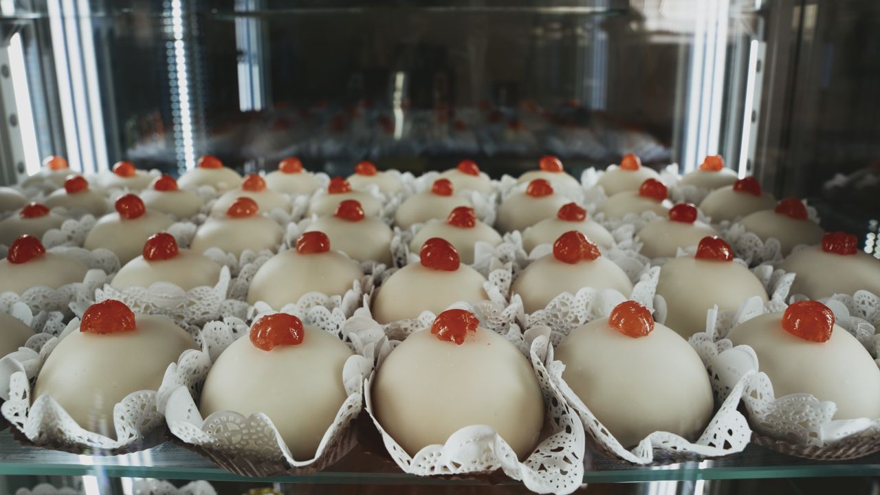 Cherry desserts at Santa Caterina Monastery pastry shop