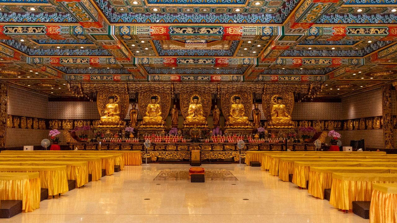 Grand hall at Ten Thousand Buddhas, Po Lin Monastery