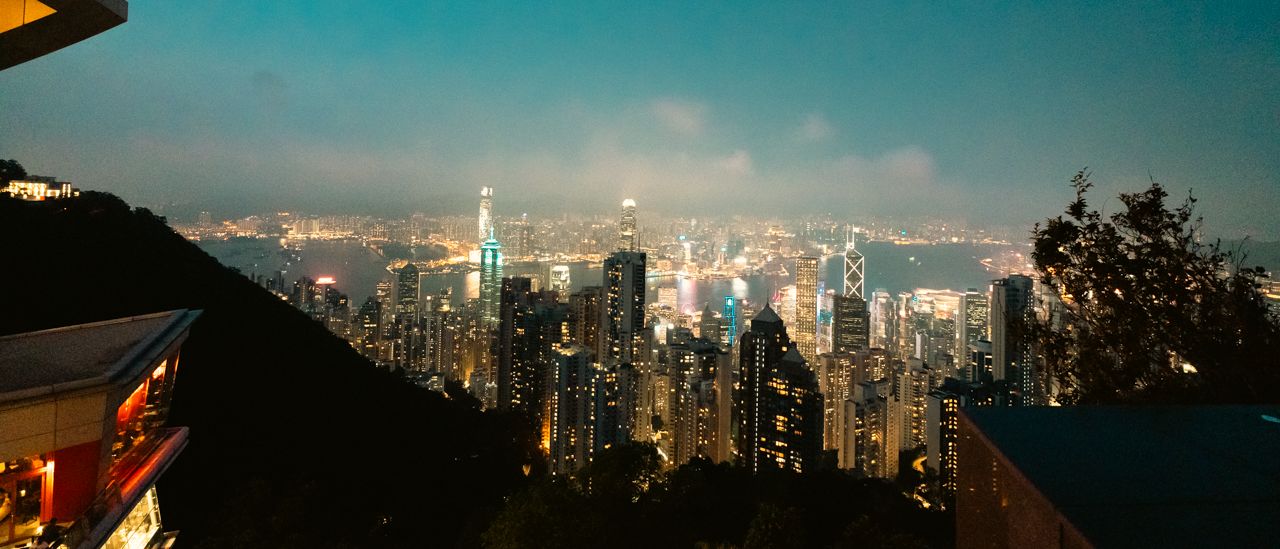 View of Hong Kong at night from Victoria Peak