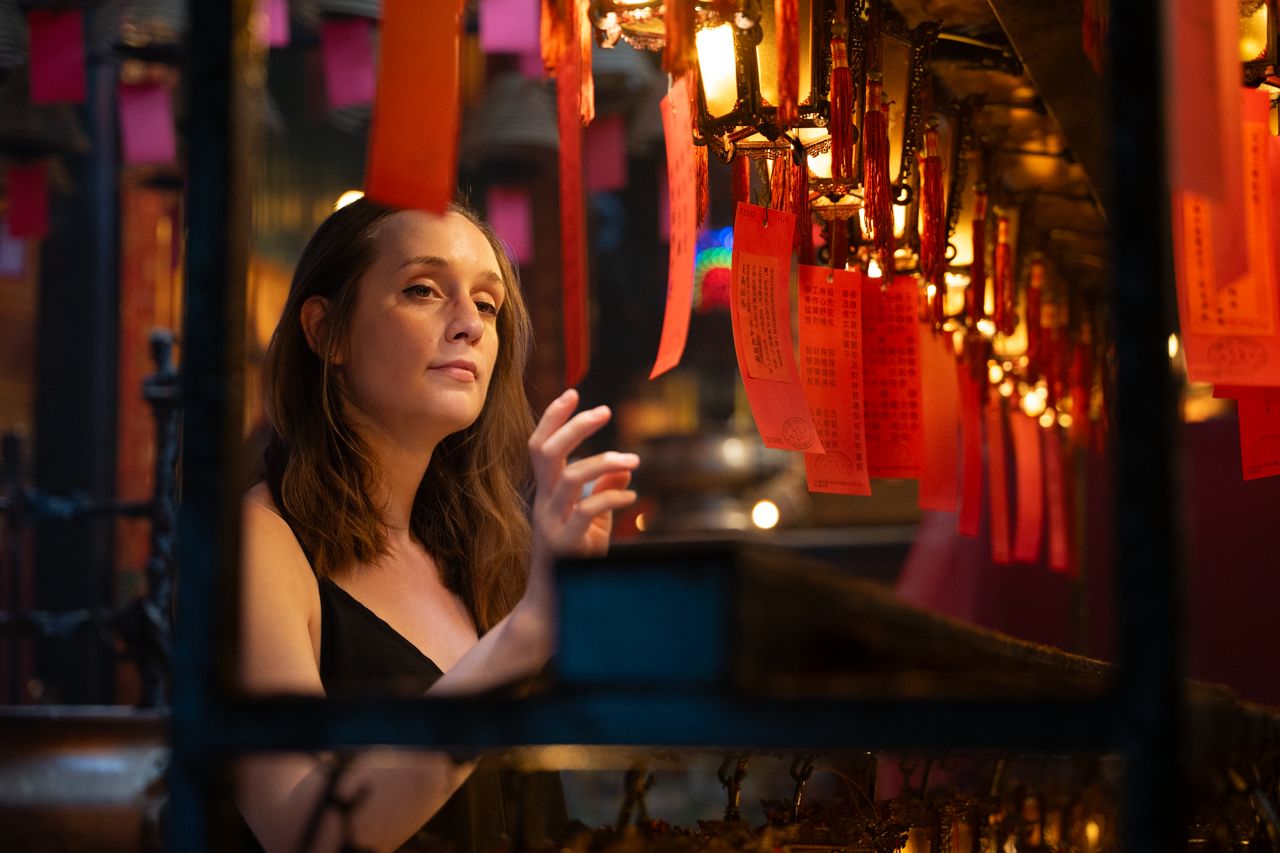 Woman at Man Mo Temple