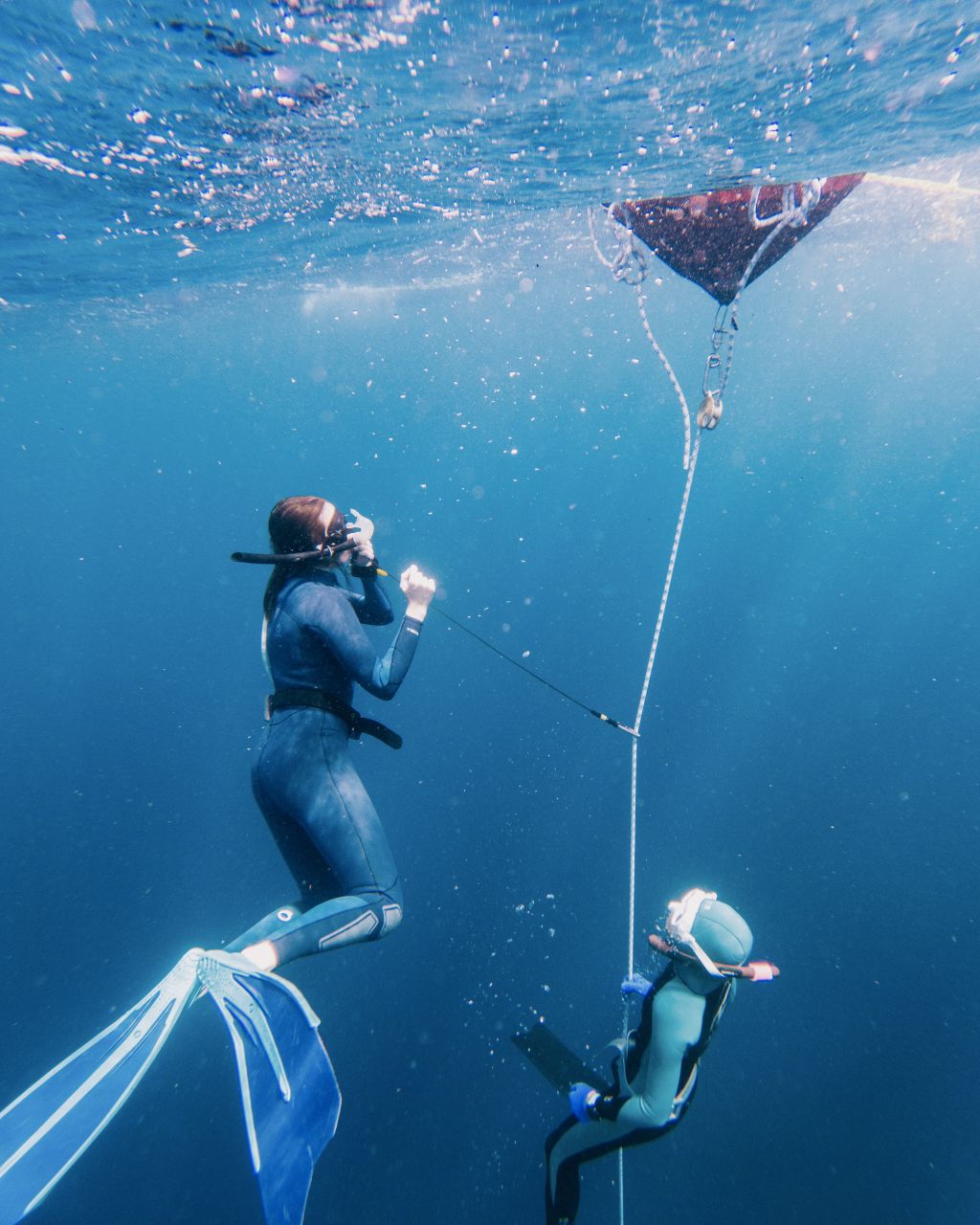 Woman freediving in Moalboal, Cebu, Philippines.