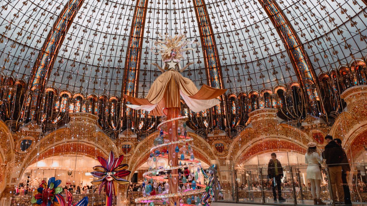 A Christmas tree in Galeries Lafayette in Paris.