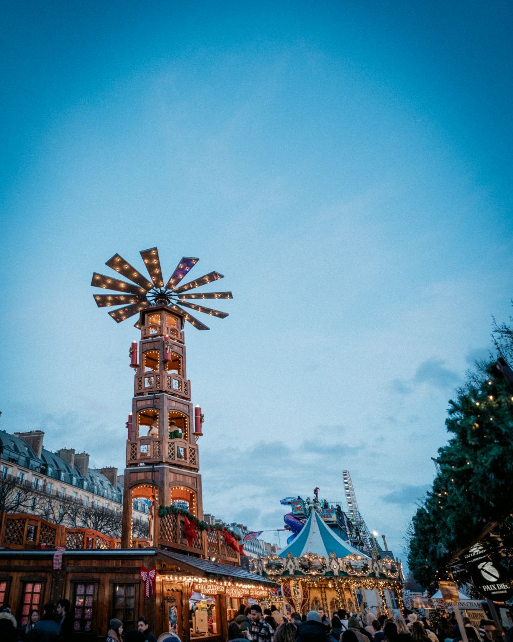 Another view of Tuileries Christmas Market in Paris.