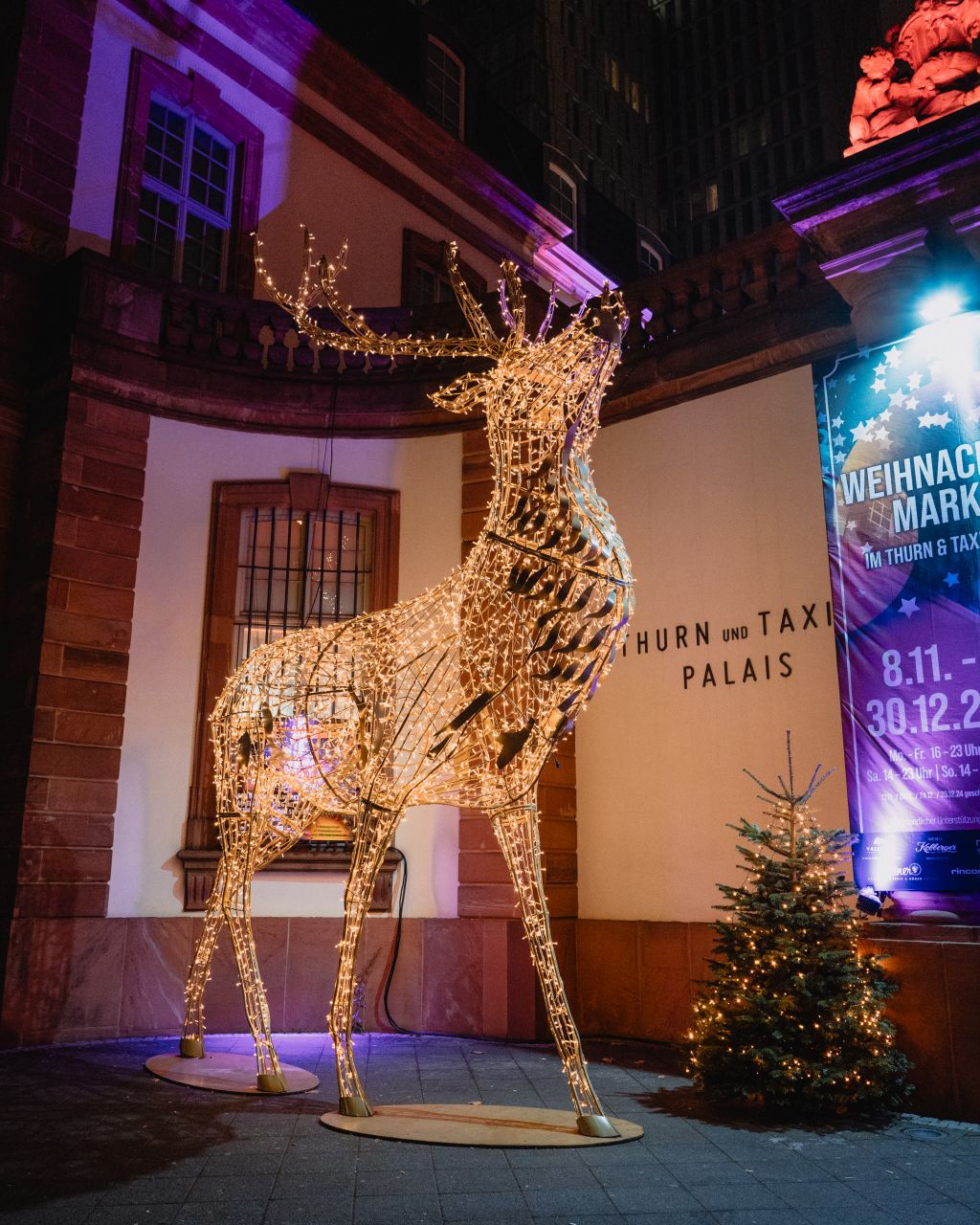 Deer light decoration at Thurn und Taxis Palais.