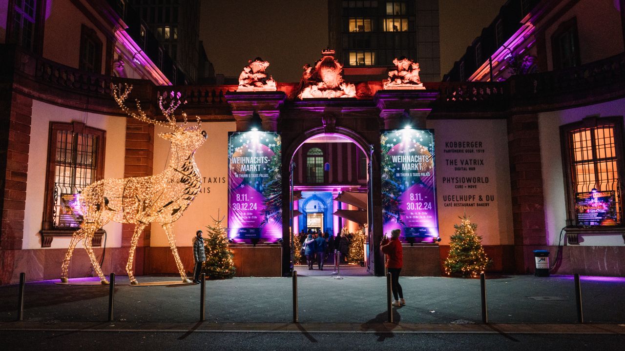 Entrance to Christmas Market at Thurn und Taxis Palais.