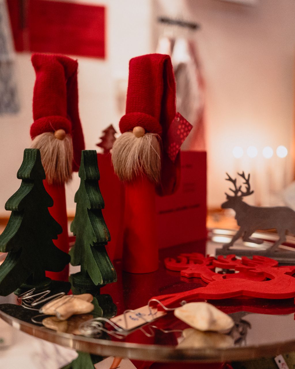 Decorations at Finnish Christmas market in Frankfurt.